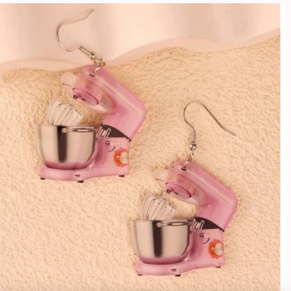 ❤️ FREE Mixer Kitchen Baking Food Snack Drop Graphic Artsy Hipster Hip Earrings